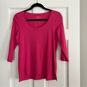 Talbots Petite Pink Stretch Weekend Tee - Medium Petite MP - Preowned